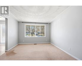 A white room with a window and a carpet on the floor.