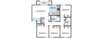 4 Bedrooms, 2 Bathrooms