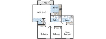 3 Bedrooms, 2 Bathrooms