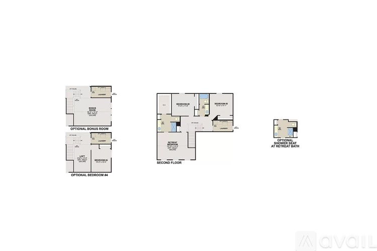 A floor plan of a building with two optional bedrooms and a second floor.