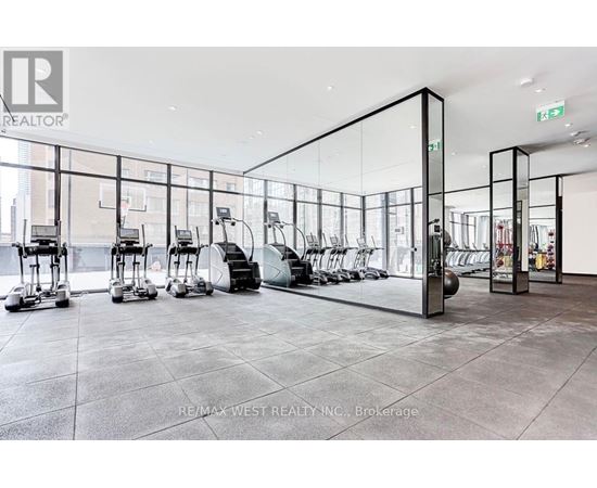 A gym with treadmills, exercise bikes and mirrors.