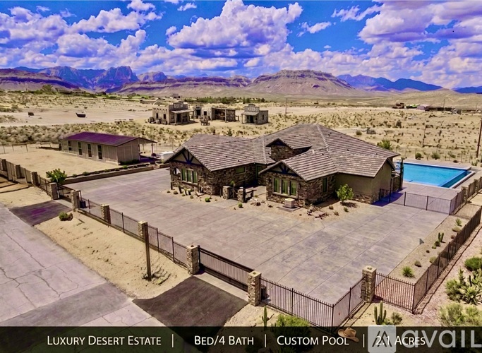 A luxury desert estate with a custom pool.