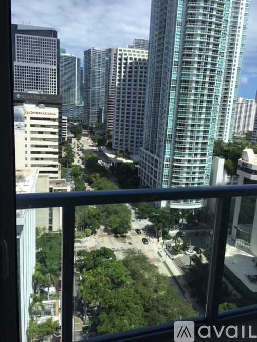 A view of a cityscape from a high-rise building.