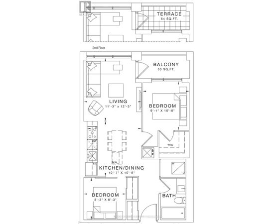 A floor plan of a house with a terrace, balcony, and multiple bedrooms and bathrooms.