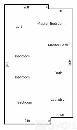 A floor plan of an apartment with dimensions and room names.