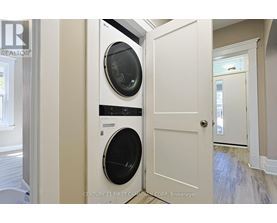 A washer and dryer in a laundry room.