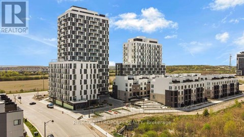 A real estate brokerage company is advertising a property with a modern apartment complex.