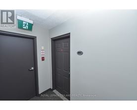 A door with a Royal LePage sign above it.