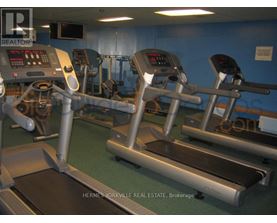 A gym with treadmills and elliptical machines.