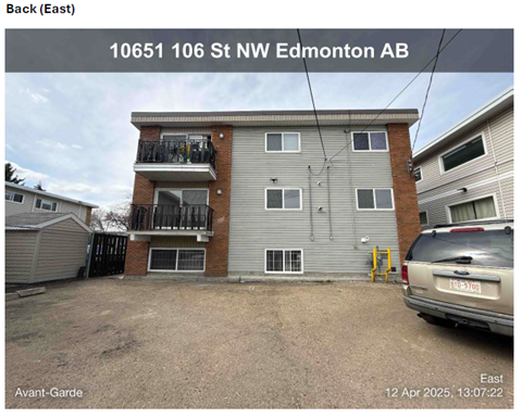 A two-story building with a balcony is located at 10651 106 St NW Edmonton AB.