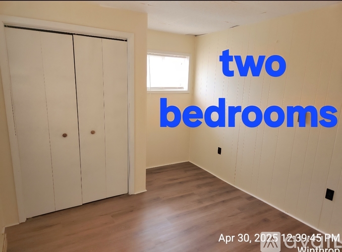 A room with two bedrooms is shown with a timestamp of Apr 30, 2025 12:39:45 PM.