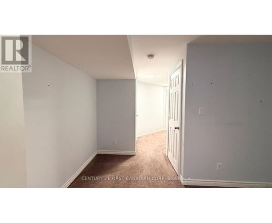 A room with a carpeted floor and white walls.