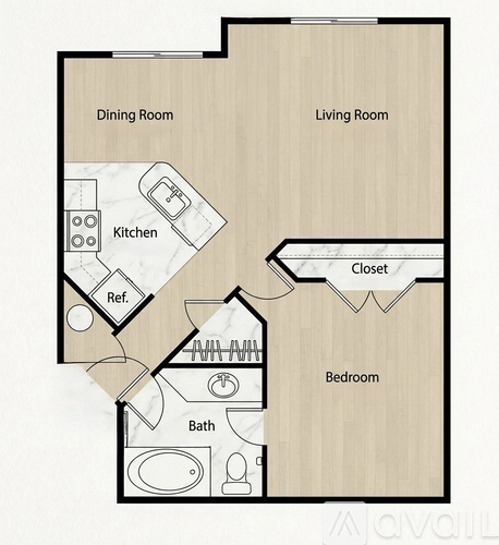 8821 N Hill N Dale 1 Apartment for Rent - Photo gallery 1