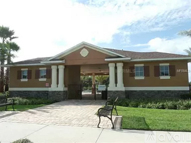 A building with columns and a sign that says Meridian on it.