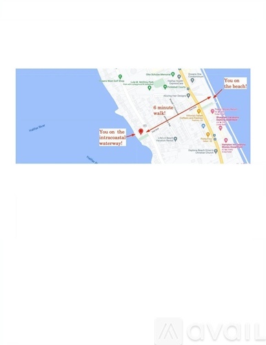 A map shows a path to the beach.