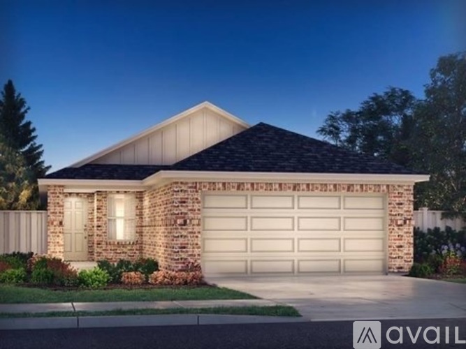 A house with a garage is available for sale.