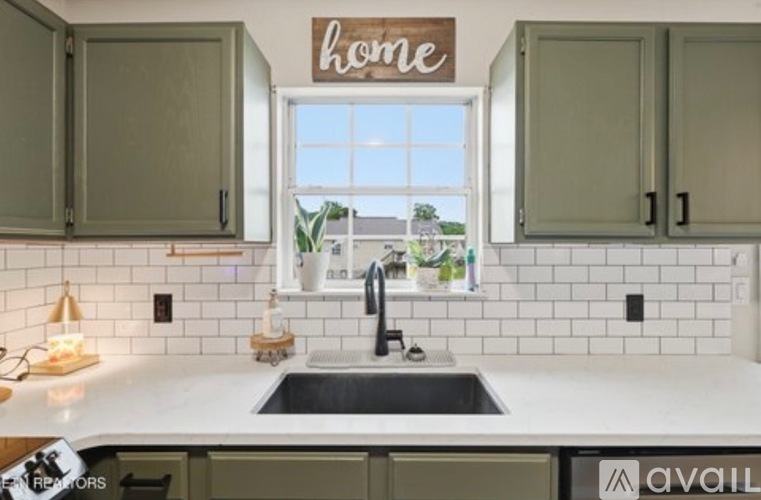 A kitchen with a sink and a window.