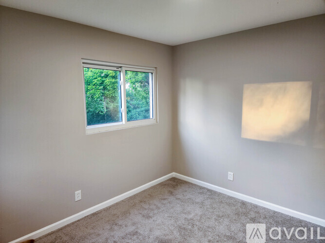 A room with a window and a blank wall.