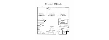 2 Bedrooms, 1 Bathroom
