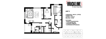 2 Bedroom + 2 Bathroom + Office | Corner