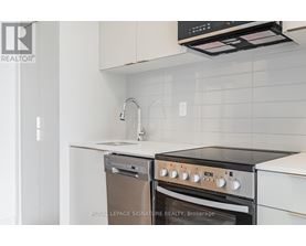 A modern kitchen with a dishwasher and oven.