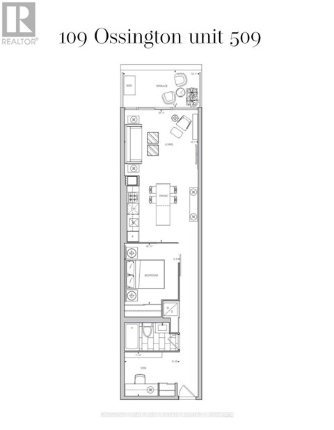 A floor plan for a 109 Ossington unit 509 is displayed.