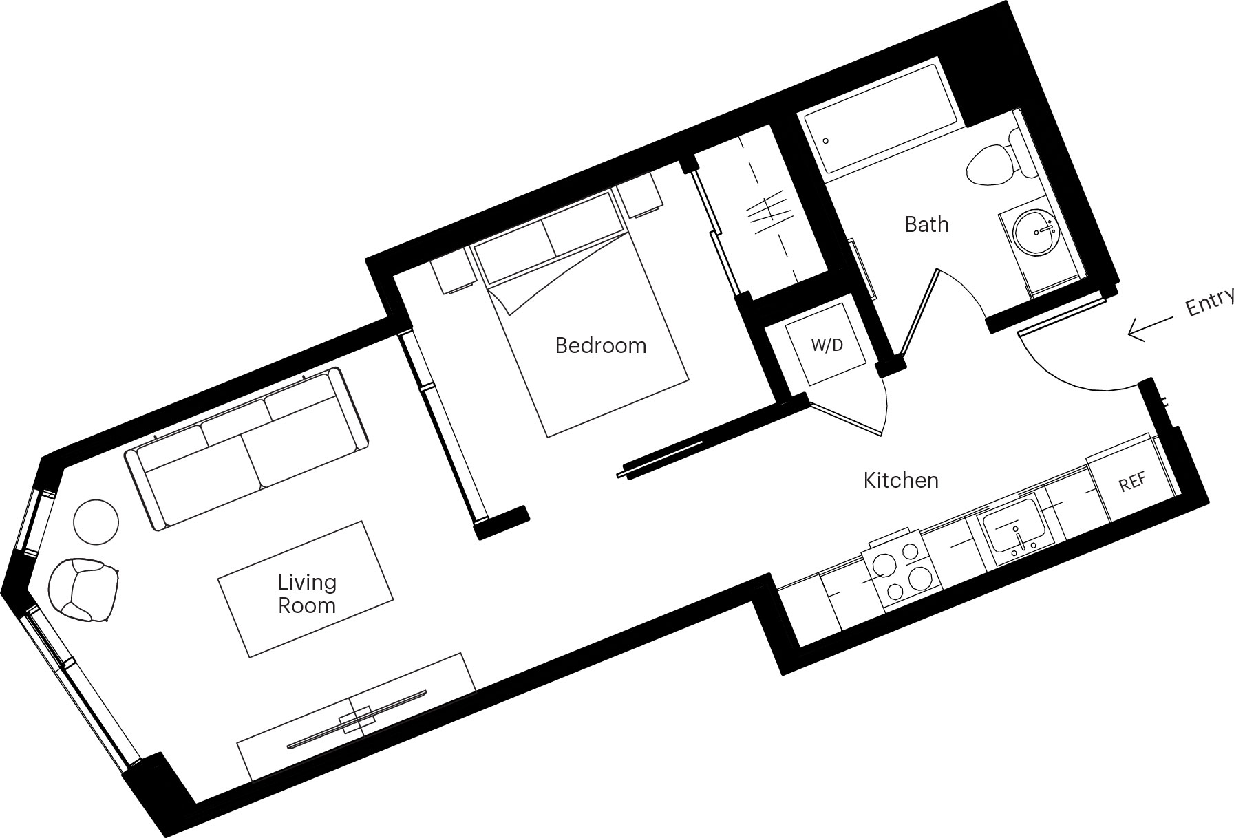 1 Bed/1 Bath-A