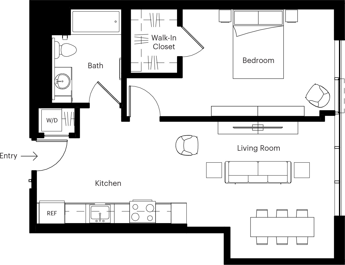 1 Bed/1 Bath-E2