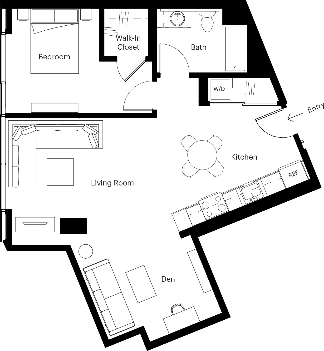 1 Bed/1 Bath-I2
