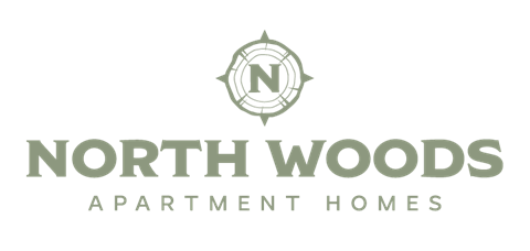 The image is a logo for North Woods Apartment Homes.