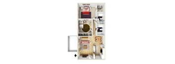 2 BR, 2 BA