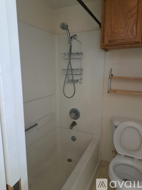 A bathroom with a toilet and a bathtub.
