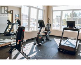 A gym with treadmills, exercise bikes, and elliptical machines.