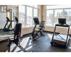 A gym with treadmills, exercise bikes, and elliptical machines.