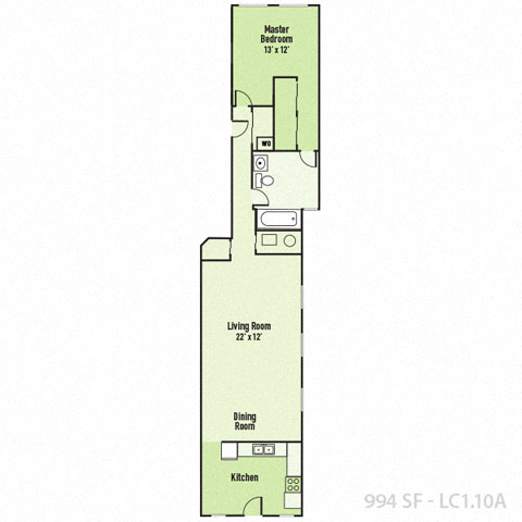 Lockerbie Court on Mass Ave One Bedroom A