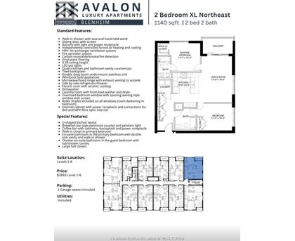 A real estate listing for a 2 bedroom apartment with a floor plan and details.