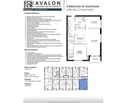 A real estate listing for a 2 bedroom apartment with a floor plan and details.