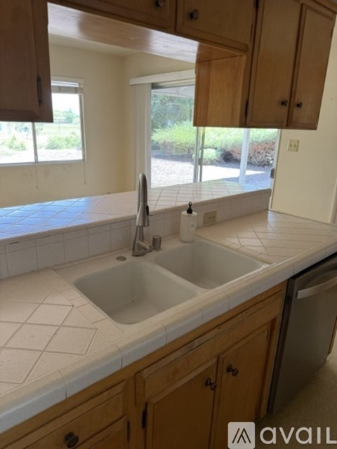 A kitchen with a sink and a window.