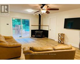 A living room with a fireplace and a television.
