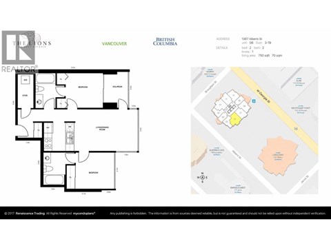 A floor plan and a map of a property at 138th Albemarle St in Vancouver.