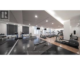 A gym with a variety of equipment including treadmills, weights, and exercise machines.