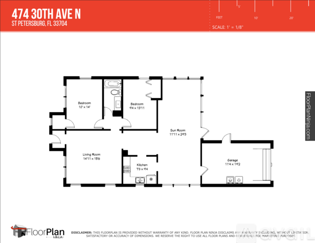 A floor plan for a Petersburg, FL home at 474 30th Ave N.