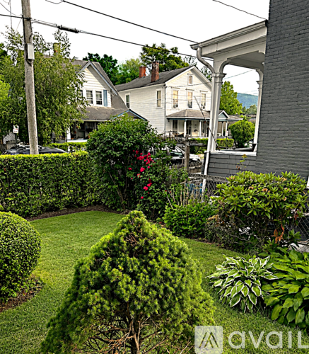 A well-maintained garden with a variety of plants and shrubs.