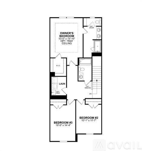 A floor plan of a three bedroom apartment.