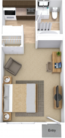 Studio / One Bath