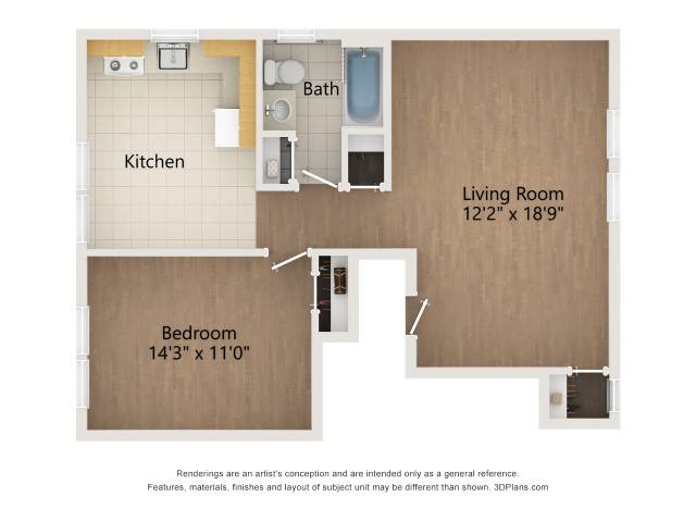 1 Bed 1 Bath