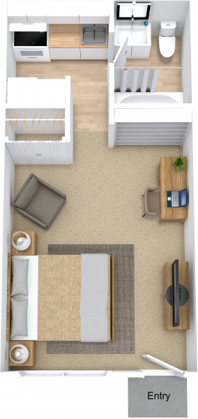Studio / One Bath
