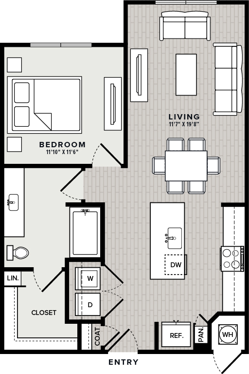 1 Bed, 1 Bath