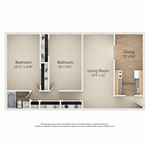 2 Bed 1 Bath