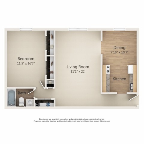1 Bed 1 Bath Renovated